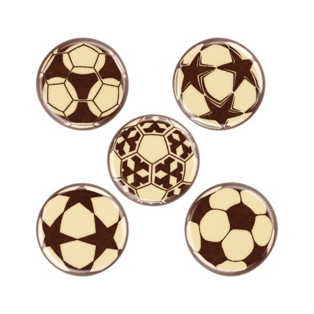 ballon football en chocolat blanc x6