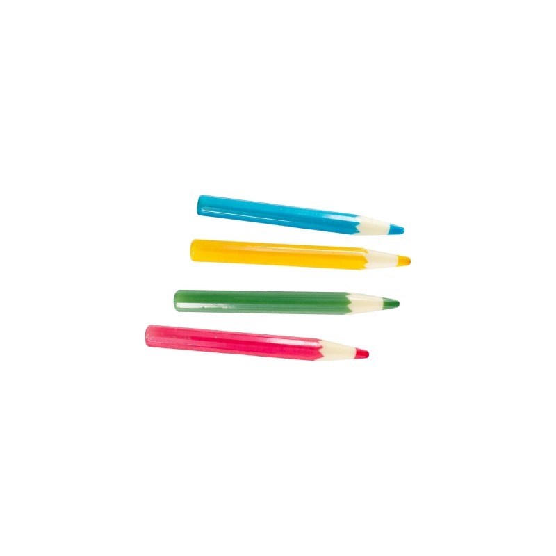 Crayons couleurs, chocolat blanc x4