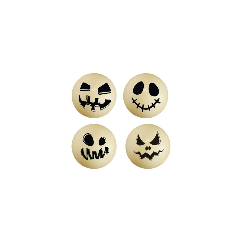 Sphères 3D, creuses, chocolat blanc, TETE Halloween X4