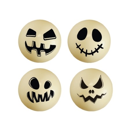 Sphères 3D, creuses, chocolat blanc, TETE Halloween X4