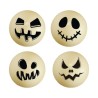 Sphères 3D, creuses, chocolat blanc, TETE Halloween X4