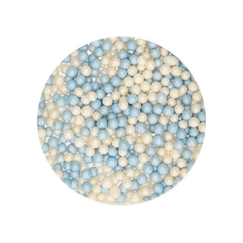 FUNCAKES PERLES SUCRE MEDIUM - BLEU/BLANC - 60G