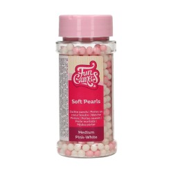 FUNCAKES PERLES SUCRE MEDIUM - ROSE/BLANC - 60G