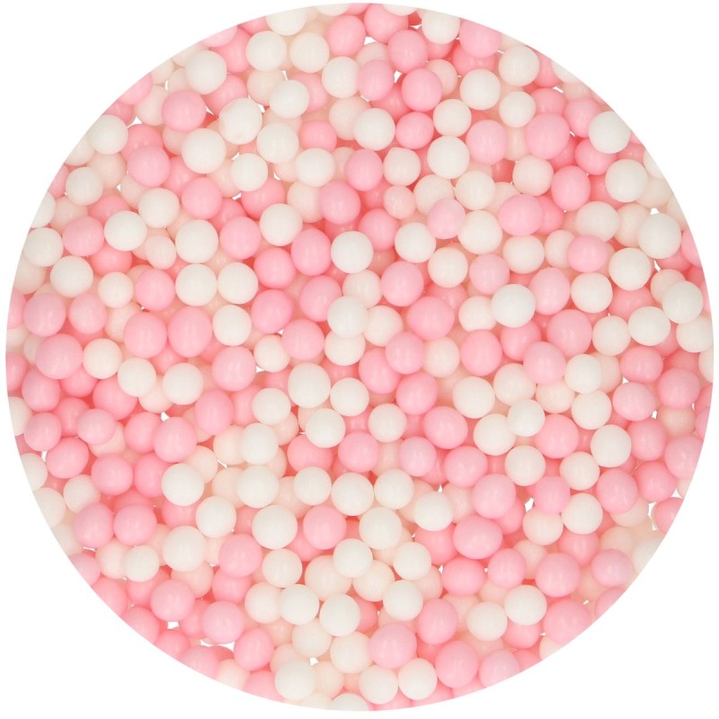 FUNCAKES PERLES SUCRE MEDIUM - ROSE/BLANC - 60G