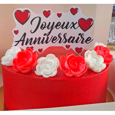 Topper joyeux Anniversaire "Love"