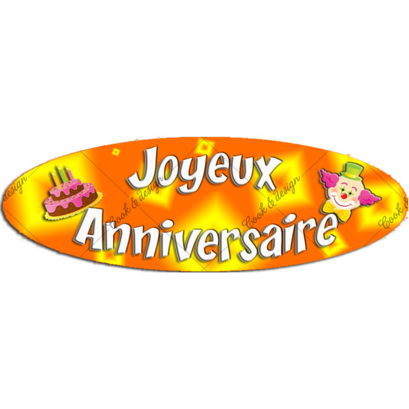 Plaquette azyme clown pour gâteau anniversaire