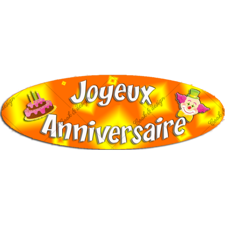 Plaquette azyme clown pour gâteau anniversaire