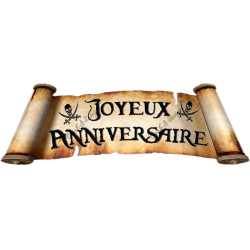 Plaquette azyme pirate joyeux anniversaire pour gâteau et cupcakes