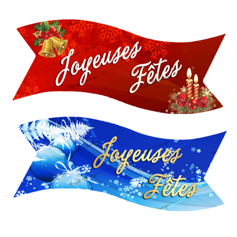 PLAQUETTE THEME JOYEUSES FETES x2