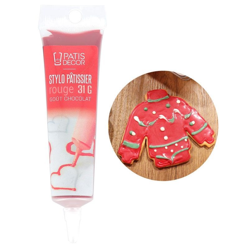 Stylo pâtissier rouge goût chocolat