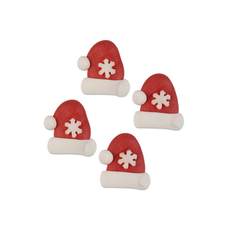 Bonnets de Père Noël en sucre X4