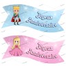 PLAQUETTE THEME PRINCE/PRINCESSE x2